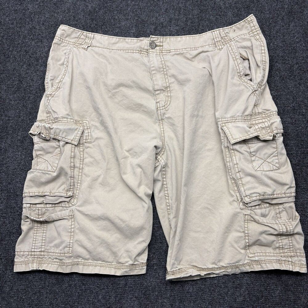 IRON CO. Mens Cargo Shorts Size 40 Khaki Beige Tan 100% Cotton Utility Pockets